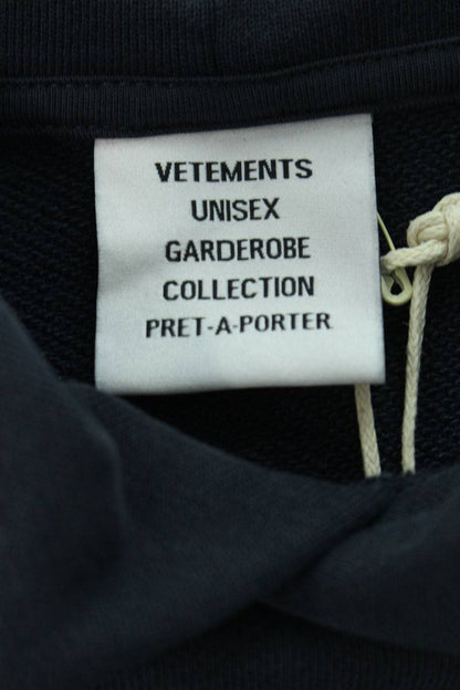 Vetements 24SS logo embroidery Pullover Hoodie Blue Size M
