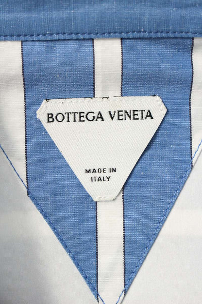 Bottega Veneta 23AW Cotton Striped Long Sleeve Shirt Blue x White Size 46