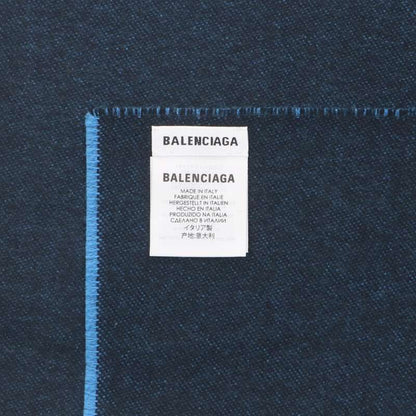Balenciaga Logo Scarf Black x Blue