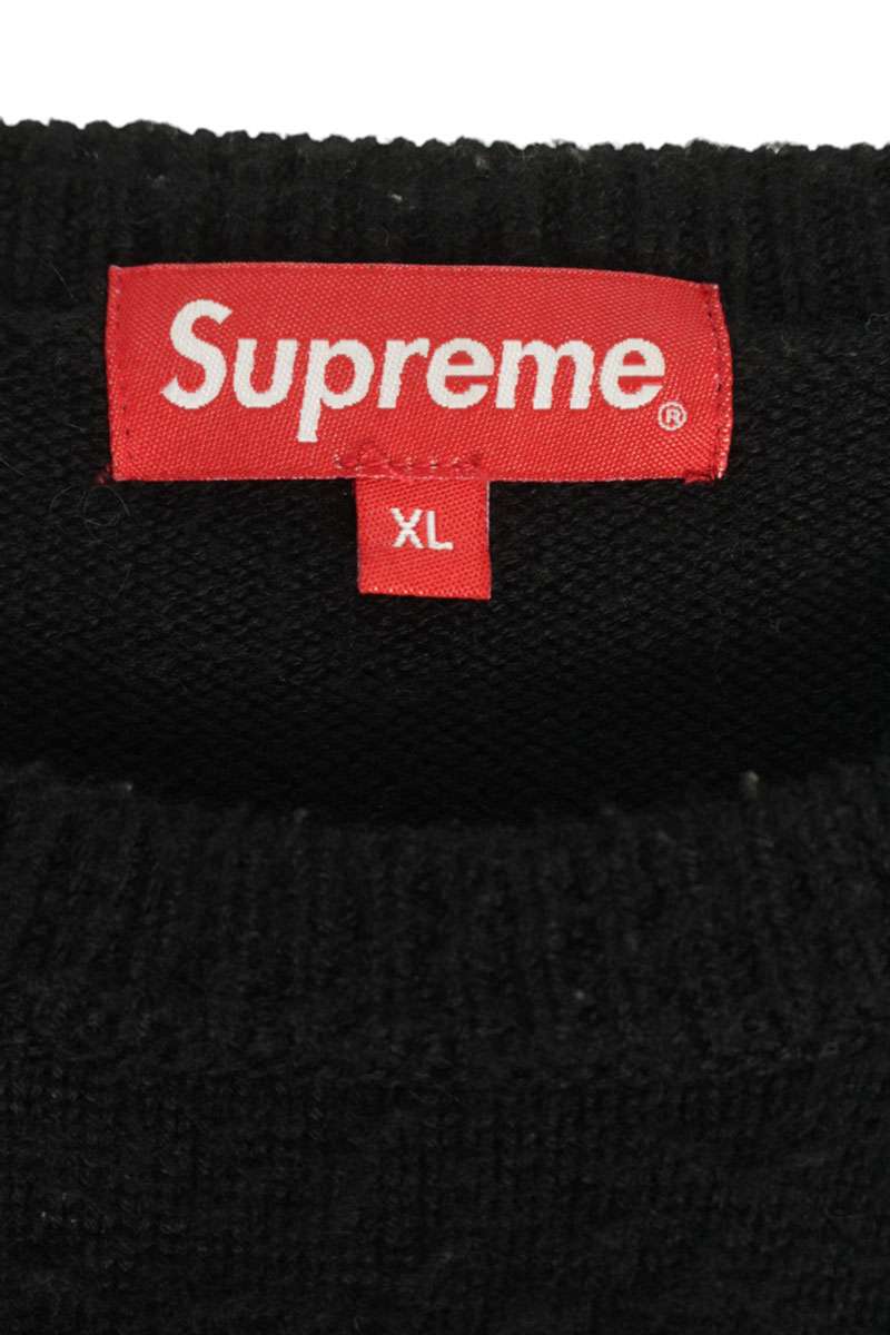 Supreme Logo Embroidered Knit Sweater Black Size XL
