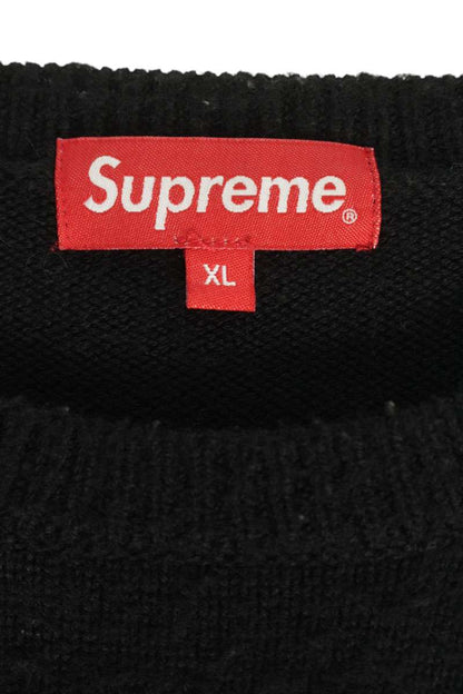 Supreme Logo Embroidered Knit Sweater Black Size XL