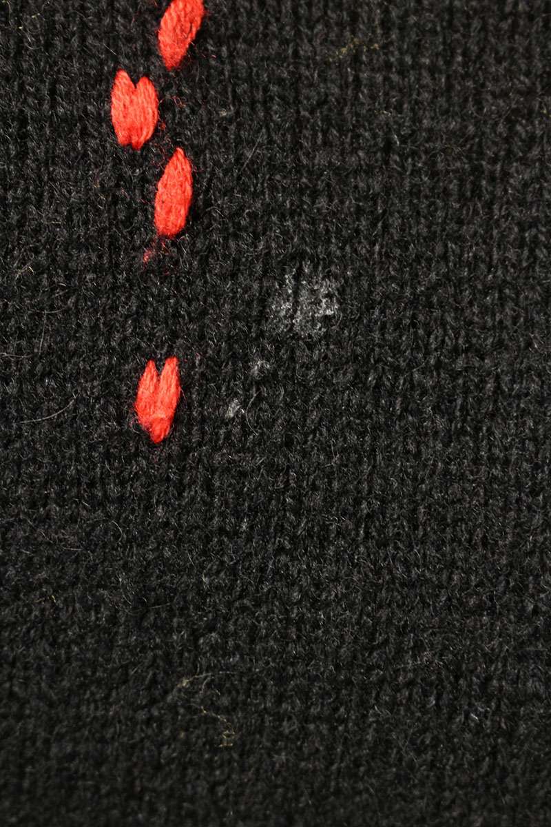 Saint Michael 24AW Embroidered Distressed Knit Sweater Black x Yellow Size L