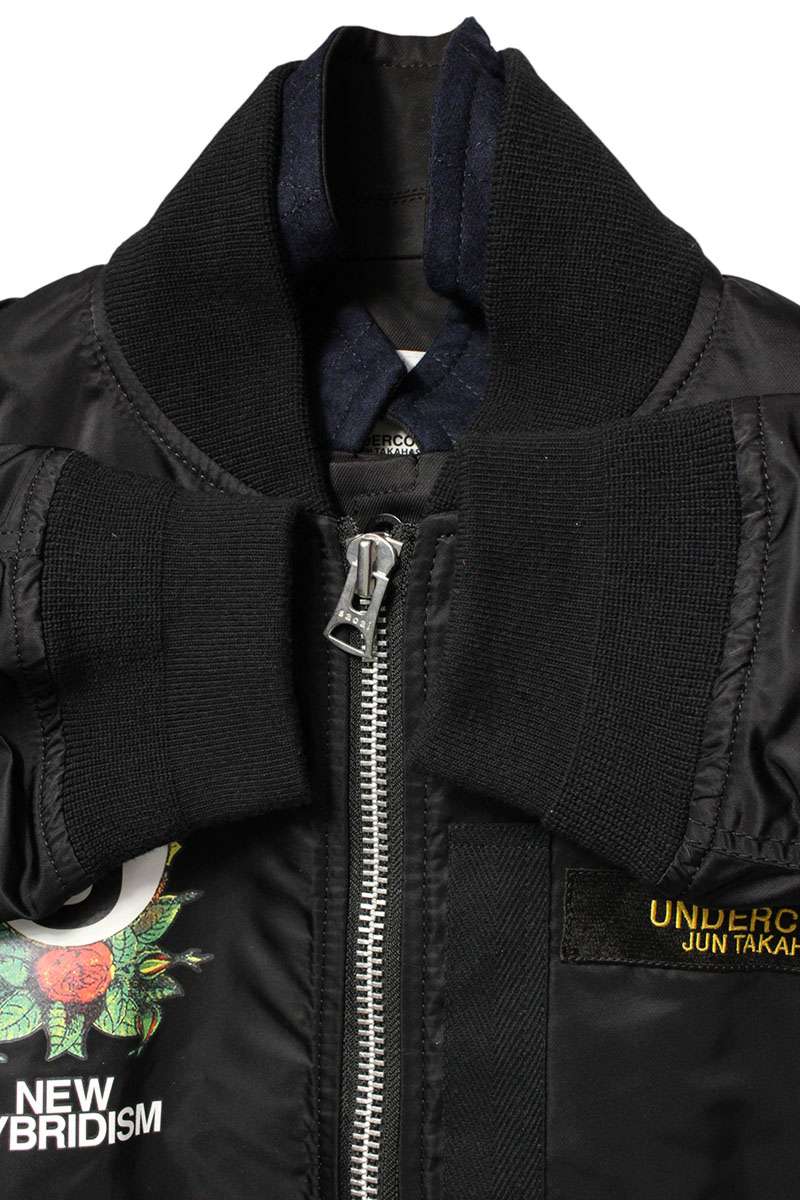 Undercover x Sacai 20SS Logo Print MA-1 Blouson Black Size 3