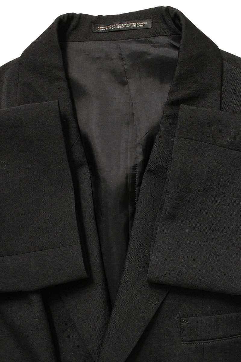 YOHJI YAMAMOTO POUR HOMME 25SS Wool Asymmetric Jacket Black Size 2
