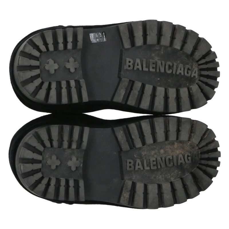 BALENCIAGA Alaska Fur Suede Short Boots Black Size 9.5
