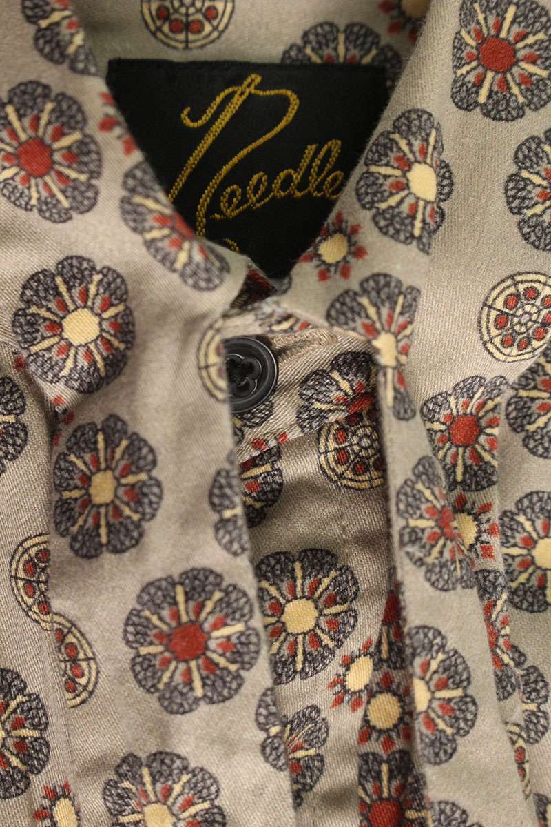 Needles All-Over Print Long Sleeve Shirt Beige Size 2