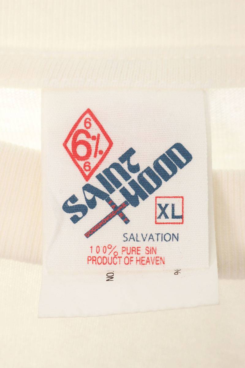 Saint Michael x Neighborhood 23SS Distressed Print T-Shirt White Size XL