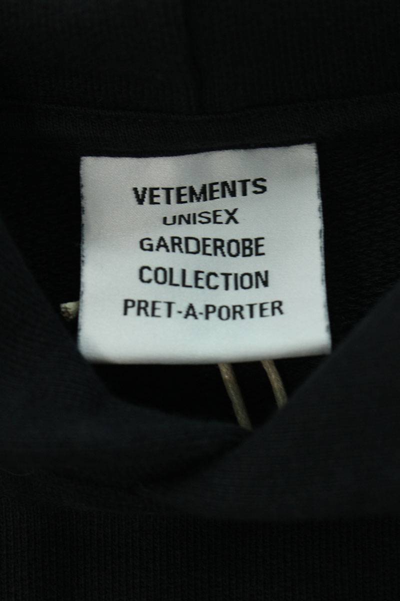 Vetements 24SS Logo Print Hoodie Black x Yellow Multi Size M