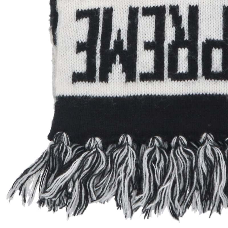Supreme 16AW Striped Logo Scarf Black x White