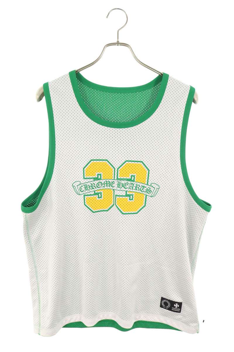 Chrome Hearts MESH WARM UP JERSEY CH Logo Print Tank Top Green Size M