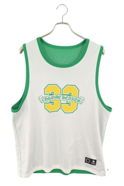 Chrome Hearts MESH WARM UP JERSEY CH Logo Print Tank Top Green Size M