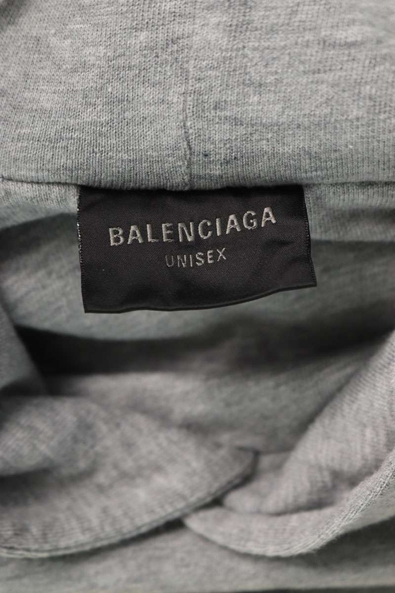 Balenciaga 24AW Logo Print Pullover Hoodie Gray x Yellow Size S