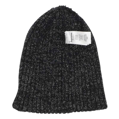 Supreme 25SS Logo Patch Beanie Black x Silver One Size