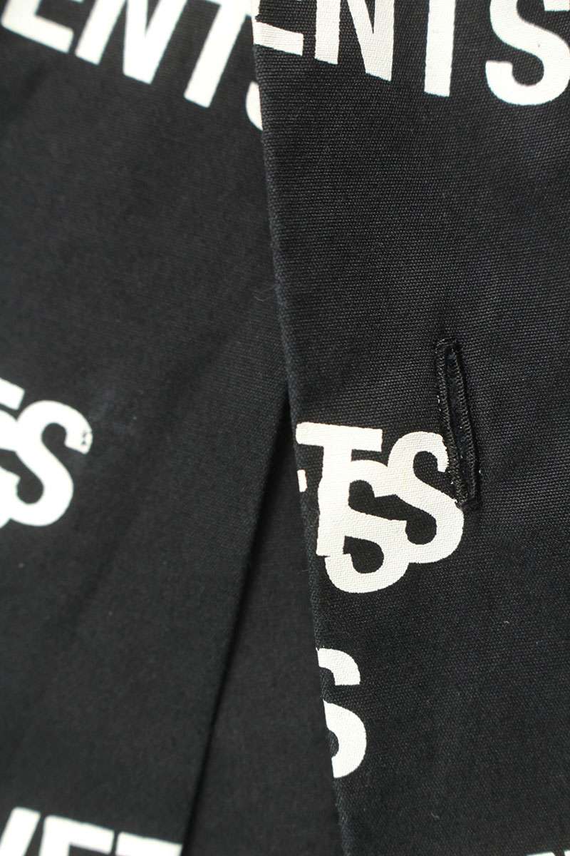 Vetements 22SS Logo All-Over Print Long Sleeve Shirt Black Size M