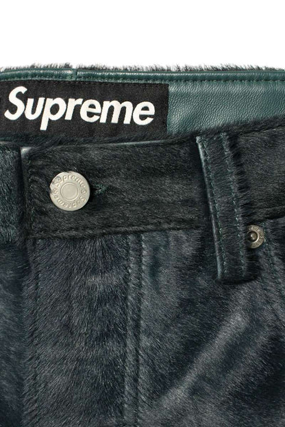 Supreme 25SS Leather Long Pants Green US 32