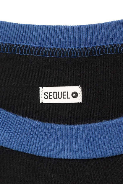 SEQUEL Print Long Sleeve T-Shirt Black x Blue Size XL