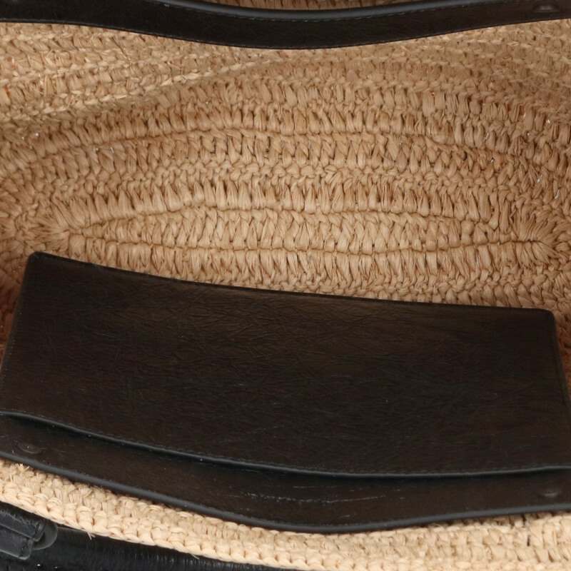 Balenciaga Lu City Raffia 2-way Handbag Beige x Black One Size