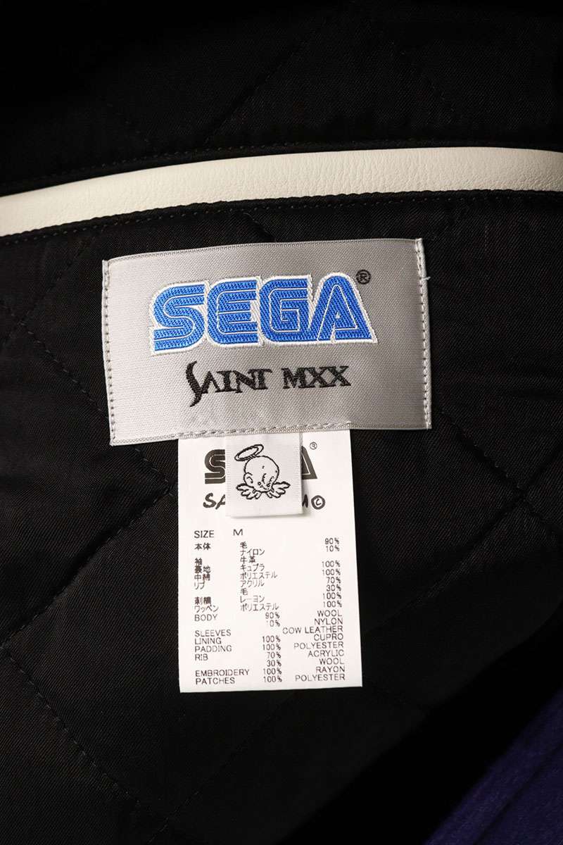 SAINT MICHAEL SEGA Varsity Jacket Blue/White Size M