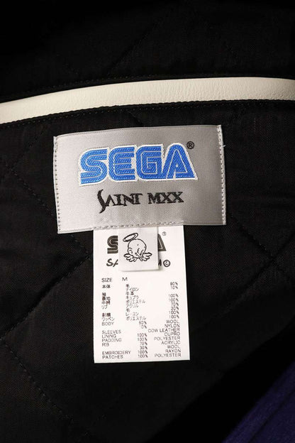 SAINT MICHAEL SEGA Varsity Jacket Blue/White Size M