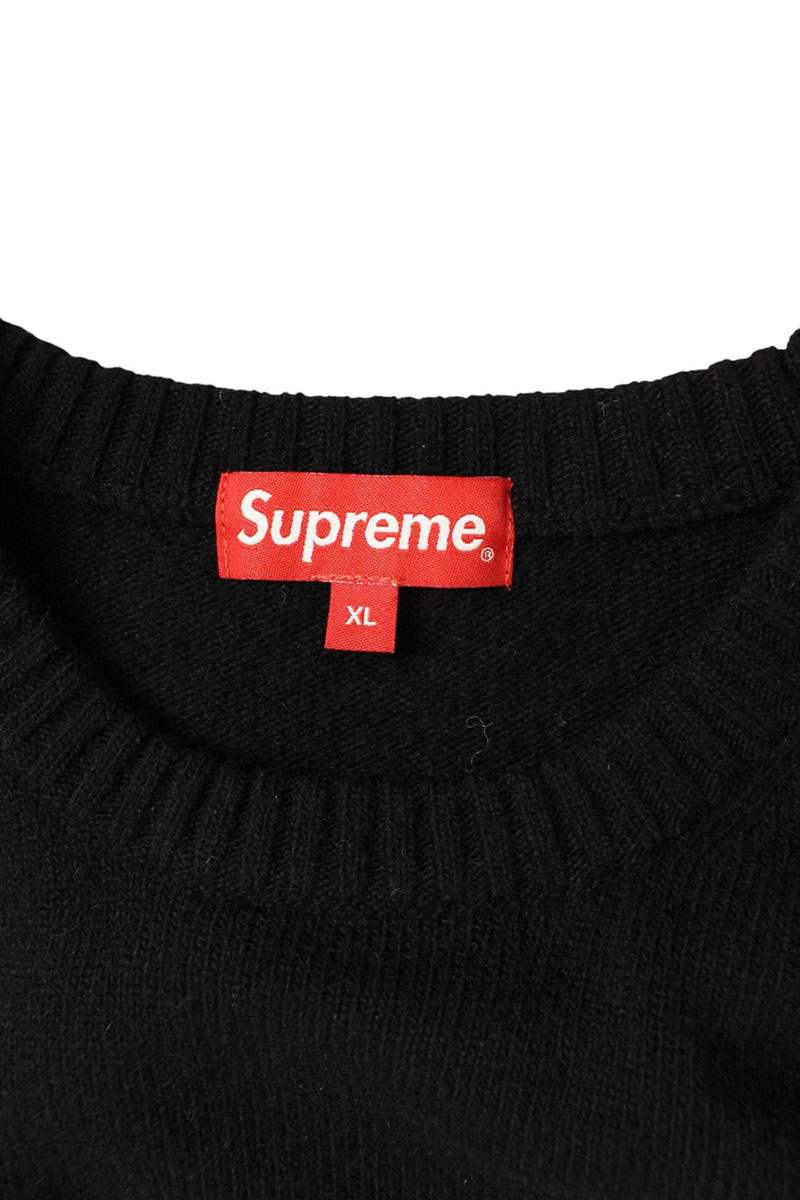 SUPREME 22AW Embossed Logo Sweater Black Size XL