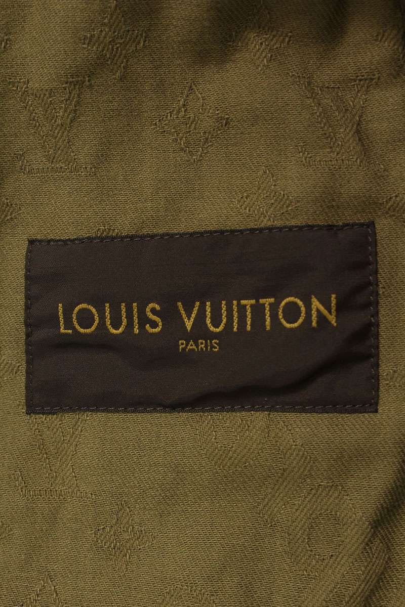 SUPREME LOUISVUITTON 17AW LV Jacquard Denim Trucker Jacket Green Size XS