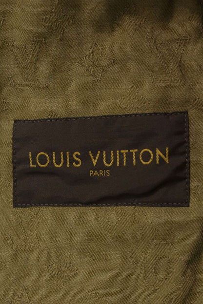 SUPREME LOUISVUITTON 17AW LV Jacquard Denim Trucker Jacket Green Size XS