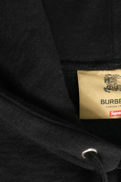 Supreme x Burberry Burberry Box Logo Hooded Sweatshirt Black Size XL