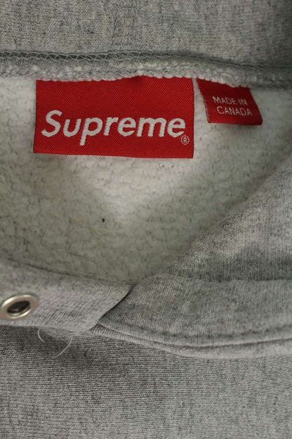 Supreme Cross Box Logo Hooded Sweatshirt Gray Size XL