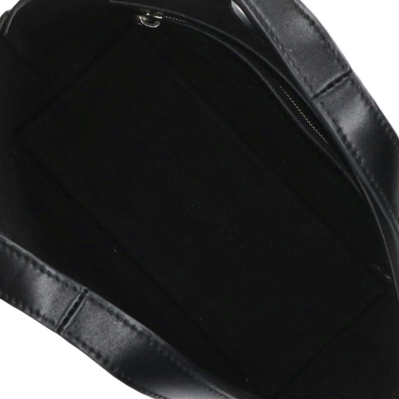 Balenciaga XS 747036 Logo Leather Handbag Black One Size