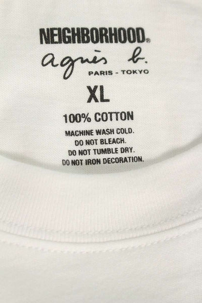agnes b. x Neighborhood Print Long Sleeve T-Shirt White Size XL