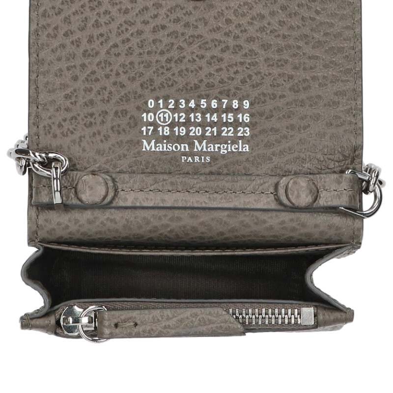 Maison Margiela Leather Chain Wallet Gray x Silver One Size