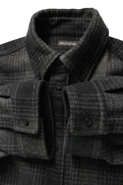 Balenciaga Oversized Long Sleeve Shirt Black Size M