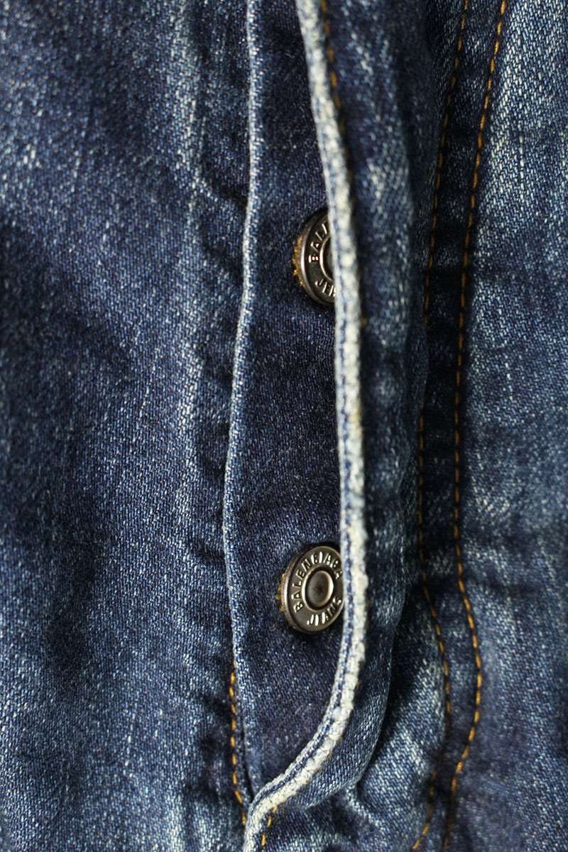 BALENCIAGA Washed Wide Denim Pants Blue Size 28