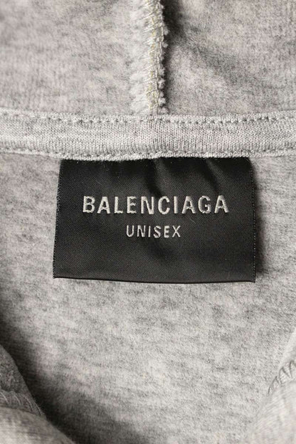 BALENCIAGA Bicolor Zip-Up Hoodie Gray/Black Size L