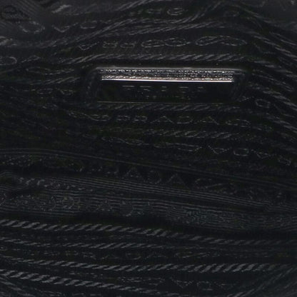 Prada Leather Shoulder Bag Black x Silver