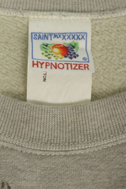 Saint Michael 24AW POPPY Vintage Crewneck Sweatshirt Gray Size L