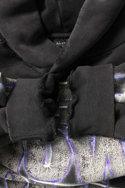 Balenciaga Logo Print Hoodie Black Size 1