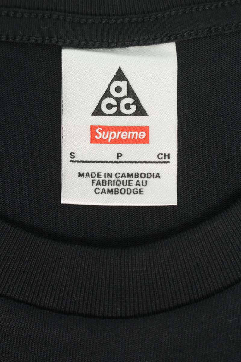 Supreme x Nike 22AW ACG Grid Tee Print T-Shirt Black Size S