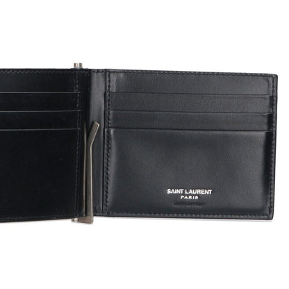 Saint Laurent Paris Wallet Black x Silver One Size