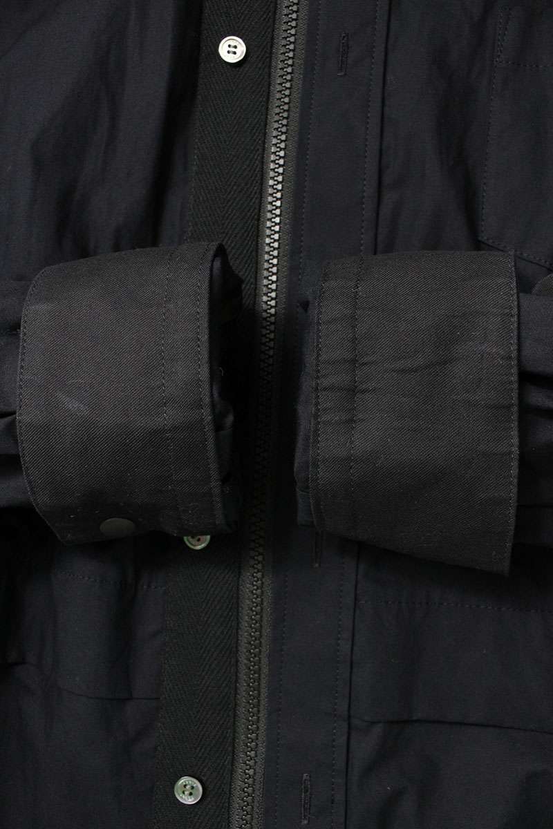 Sacai 21AW Cotton Poplin Hooded Blouson Blue Size L
