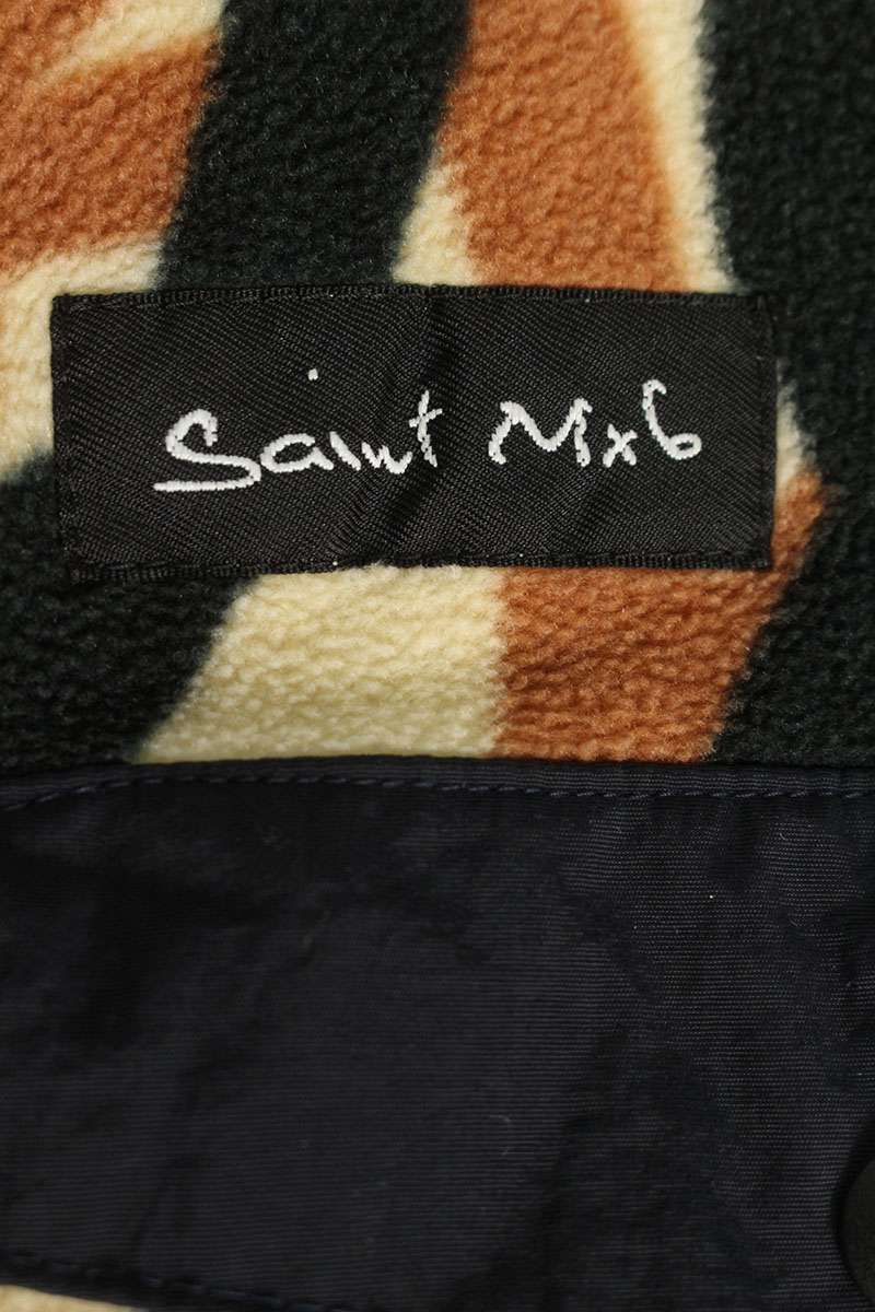 Saint Michael 24AW All-Over Print Fleece Blouson Brown Size XL