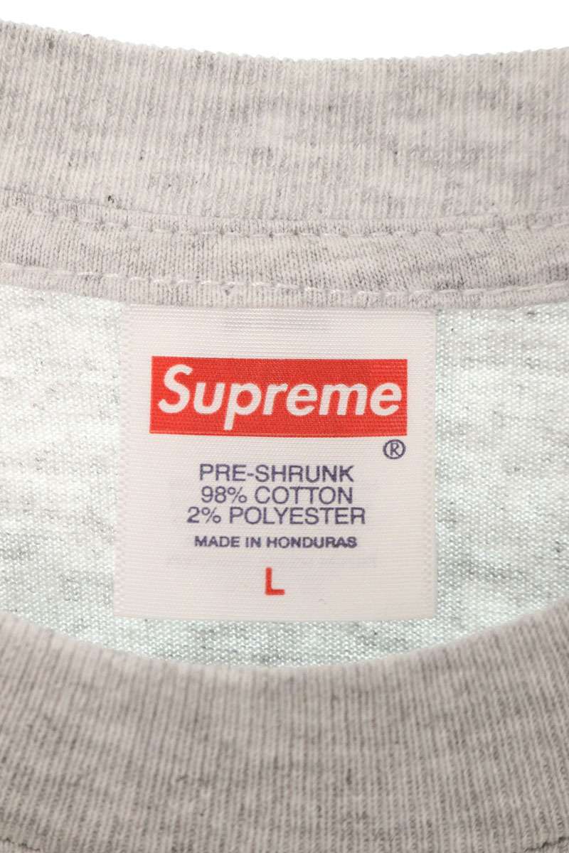 Supreme 25AW Box Logo Stick Tee Front Print T-Shirt Gray Size L