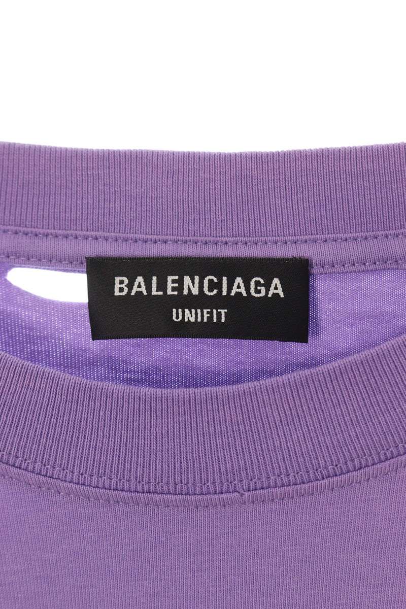 Balenciaga Logo Print T-Shirt Purple Size S