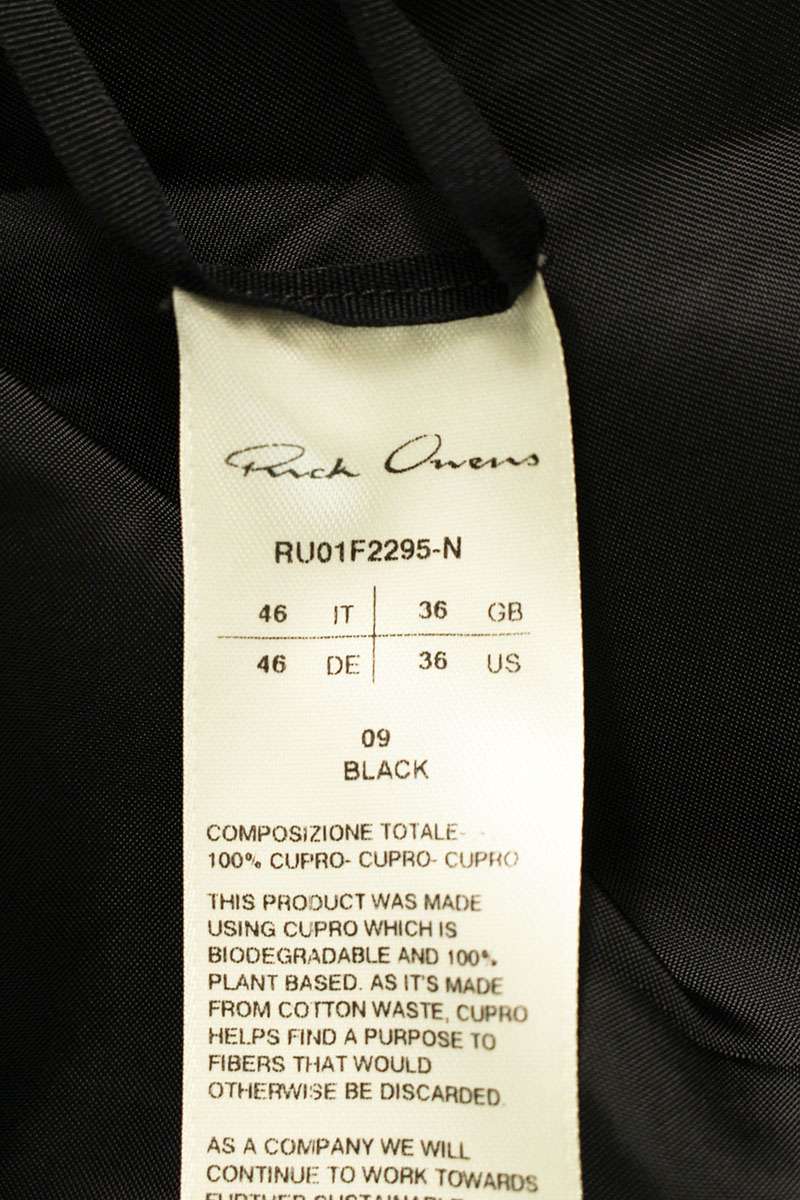 Rick Owens 26SS Oversized Long Sleeve Shirt Black Size 46