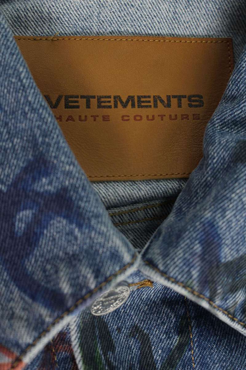 Vetements All-Over Print Denim Jacket Blue x Black Size M