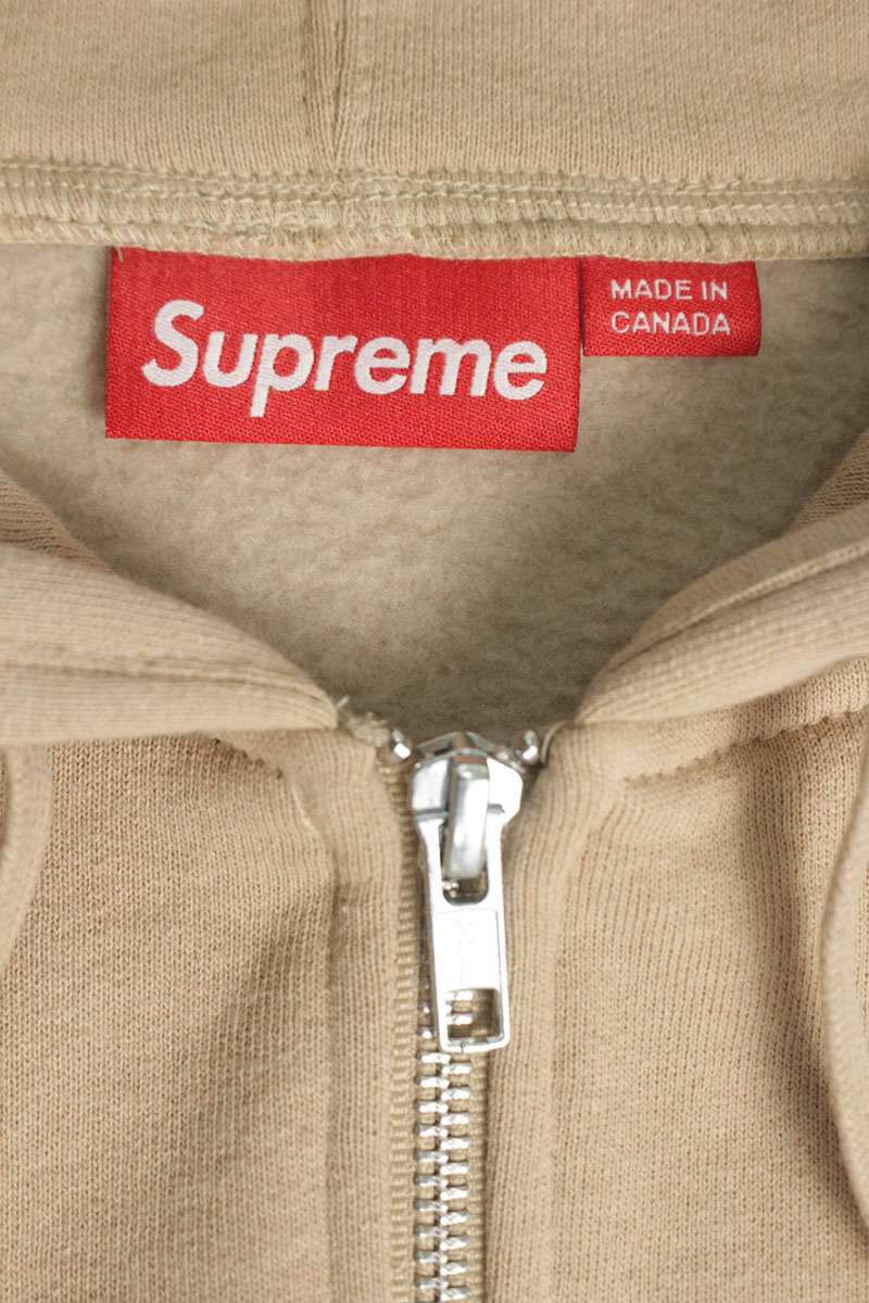 Supreme 25SS Small Box Zip Up Sweatshirt Beige Size XL