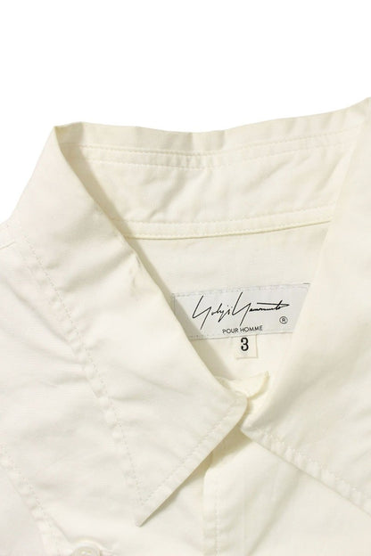Vintage Yohji Yamamoto Tops - Yohji Yamamoto Pour Homme Multi Button Longline L/S White M - Authentic Archive
