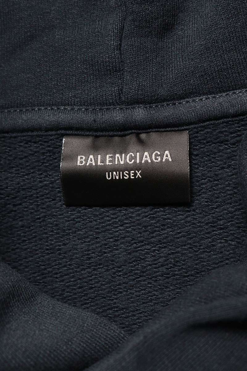 Balenciaga 25AW BB Logo Hoodie Blue Size L