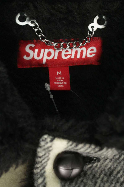 Supreme 25AW Plaid Car Coat White x Black Size M