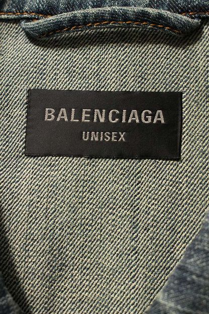 BALENCIAGA Y2K Tribal Denim Jacket Indigo Size S